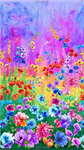 Timeless Treasures - Rainbow Dream - 24^ Floral Panel, Multi