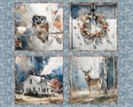 3 Wishes - Blue Autumn - 36^ Pillow Panel