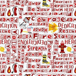 Blank Quilting - Everyday Heroes - Firefighter Words, Red