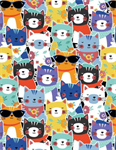 Wilmington Prints - Fe-line Frisky - Packed Cats, Multi