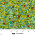 Blank Quilting - Enchanted Canopy - Ladybugs on Leaves, Teal