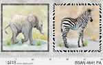 P & B Textiles - Baby Safari Animals - 24^ Pillow Panel, Gray