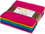 Robert Kaufman - 5^ Charm Squares - Kona Cotton, Bright 101 Palette