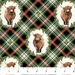 Northcott - Highland Heart - Wreaths, Black