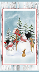 Henry Glass - Snow Days - 24^ Snowman Panel, Blue