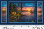 P & B Textiles - Autumn Retreat - 24^ By the Lake Panel, Navy