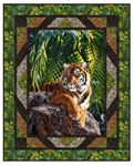 Northcott - Digital Quilt Top - Striped Queen - Featuring Jungle Queen (Throw)