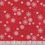 Wilmington Prints - Snowy Gnomies - Snowflakes, Red