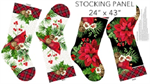 Northcott - Cardinal Christmas - 24^ x 43^ Stocking Panel, White
