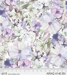 P & B Textiles - Arabesque - Packed Floral, Blue/Violet