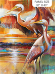 Northcott - Tranquil Tides - 32^ Egret Panel, Ochre