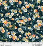 P & B Textiles - Koi Pond - Water Lilies, Navy