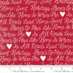 Moda - Holidays At Home - Holiday Text, Berry Red