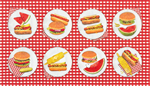 Robert Kaufman - Chow Time - 24^ Panel Picnic Plates, Multi