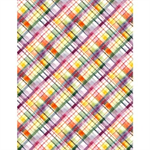 Wilmington Prints - Dahlia Botanica - Daigonal Plaid, Multi