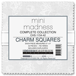 Robert Kaufman - 5^ Charm Squares - Mini Madness, White on White