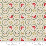 Moda - When Snow Falls - Tiny Birds In Wreaths, Snowy White