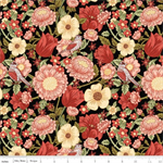 Riley Blake - Tangled Garden - Large Florals, Black