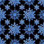 Blank Quilting - Aurora Flurries - Blue Snowflakes, Black