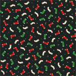 Robert Kaufman - Tiny Tidings - Mini Stockings, Black