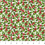 Northcott - Holiday Joy - Packed Holly, Cream