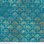 Riley Blake - Batiks: Verdant Muse - Scalloped Design, Aqua Dream