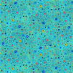 Timeless Treasures - Gilded Plume - Circle Swirls, Blue