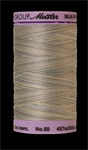 Mettler Thread - Silk Finish Variegated Cotton - 500 yd. - 50 Wt; Dove Gray