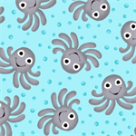 A.E. Nathan - Comfy Flannel Prints - Happy Octopus, Blue