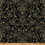 Hoffman California - Gilded Garden - Etched Leaves, Currant/Gold