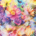 Moda - Gradients Gallery - Luminescent Garden Large Floral, Rainbow