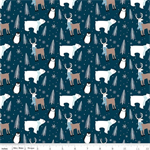 Riley Blake - Winter Magic - Main Print, Navy