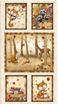 P & B Textiles - Fall Friends - 24^ x 43^ Forest Friends Blocks Panel, Multi