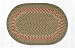 Braided Rug - Green/Burgundy, 3' X 5' (Oval)