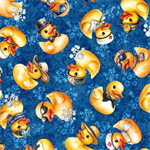 Quilting Treasures - QT Cuties 3 - Rubber Ducks, Denim