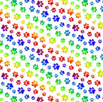 Elizabeth Studio - Rainbow Collection - Diagonal Paws, White