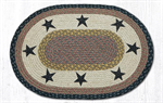 Braided Rug - Brown/Black (Stars), 2' X 6' (Oval)