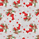 Blank Quilting - December Magic - Christmas Stockings, Light Gray