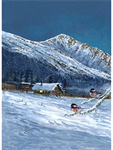 Hoffman California - Holiday Hideaway - 31.75^ x 43.25^ Panel, Navy