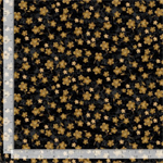 Timeless Treasures - Scarlet Beauty - Tossed Gold Geranium, Black