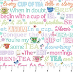 Northcott - My Cup of Tea - Words, White