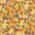 P & B Textiles - Fall Friends - Packed Painted Leaves, Multi