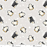 Blank Quilting - Snowmates - Penguins Toss, Gray
