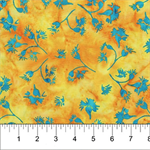 Northcott - Banyan Batiks - Kilts & Quilts - Gandiegow Sunset, Turquoise/Yellow