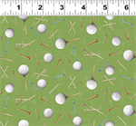 Clothworks - Tee Time! - Golf Balls & Tees, Light Forest