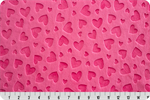 Shannon Fabrics - Embossed Cuddle - Heart, Fuchsia