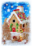 Hoffman California - Peppermint Lane - 30^ Gingerbread House Panel, Ginger