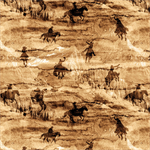 Blank Quilting - Cowboy Culture - Cowboy Silhouettes, Light Brown