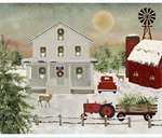 3 Wishes - A Christmas To Remember - 36^ Wintry Farmhouse Panel, Multi