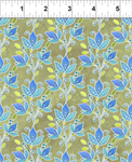 In The Beginning -  Ajisai - Floral Leaf, Sage/Blue